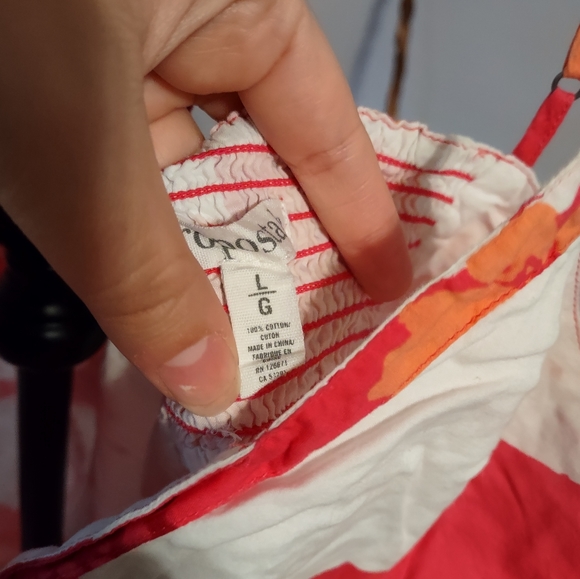 Vintage Aeropostale lg super cute orange pink and white floral tank - Picture 5 of 5